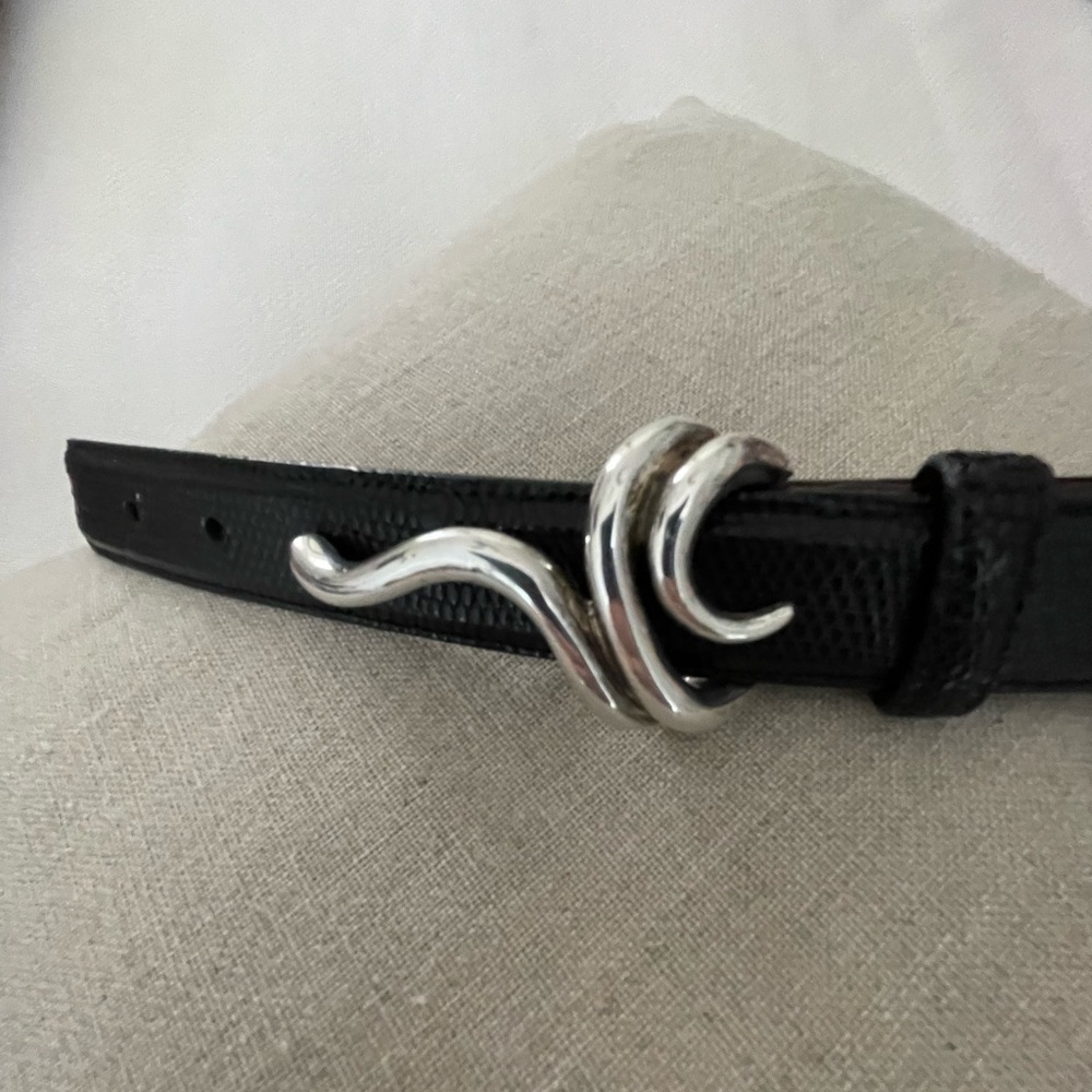 Elizabeth Rand Sterling Silver Buckle and Lizard Strap
